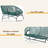 OUTDOOR PATIO WICKER LOVE SEAT, PE RATTAN & IRON FRAME, SET OF 1-725745726