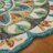 Arla Floral Oriental Hand Tufted Scalloped Wool Area Rug, Round 4'