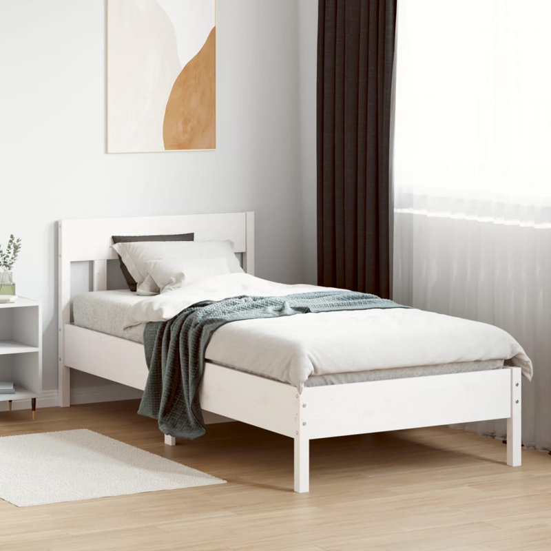 Vernia Solid Wood Bed, Small Single (2'6), White
