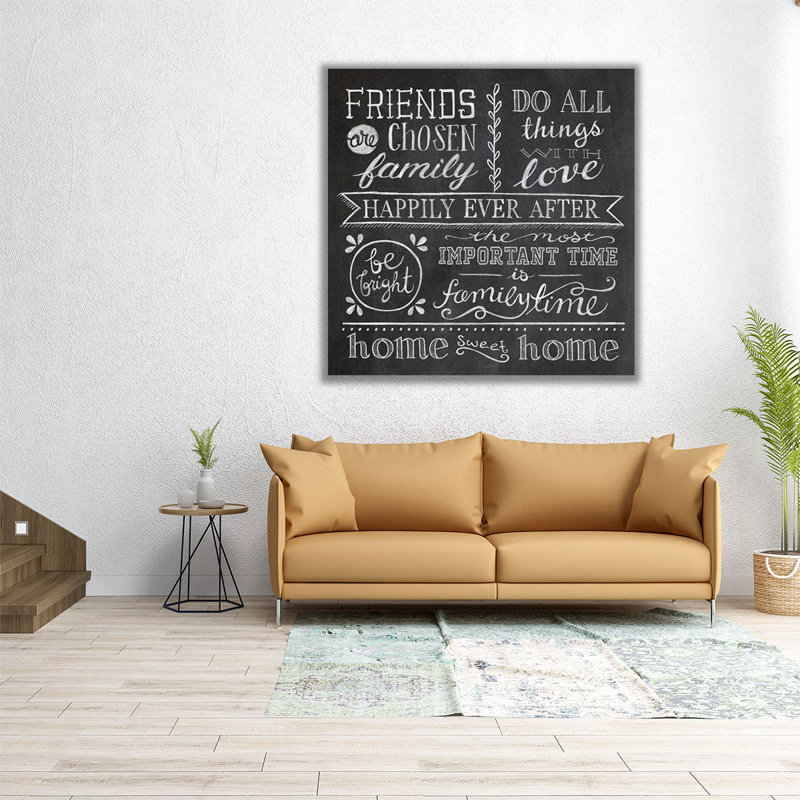 «Inspiration Chalkboard IV Black and White», reproduction d'art sur toile, H 12 po x l 12 po