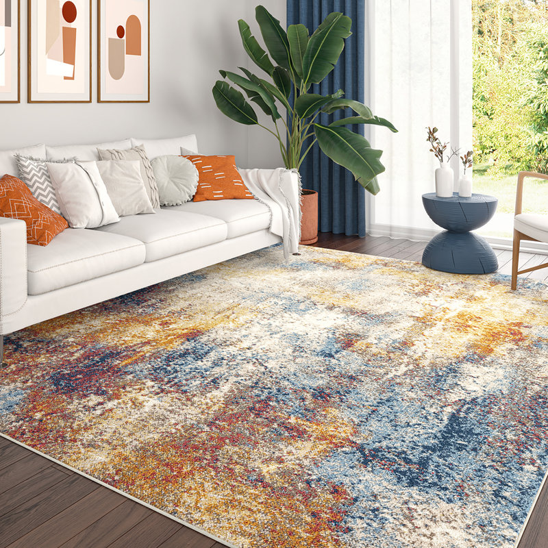 Clive Contemporary Abstract Area Rug, Multi, Rectangle 8'10" x 12'2"