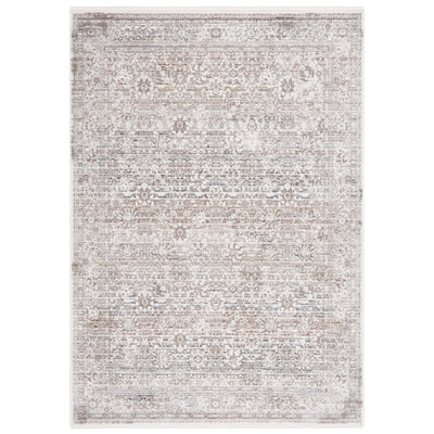 Tapis oriental ivoire / beige en polyester tissé à la machine Sorrels