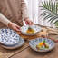 Ensemble de bols à salade en céramique, assiettes à pâtes bleues et blanches de 6,8 pouces (8 pouces x 6 pièces)