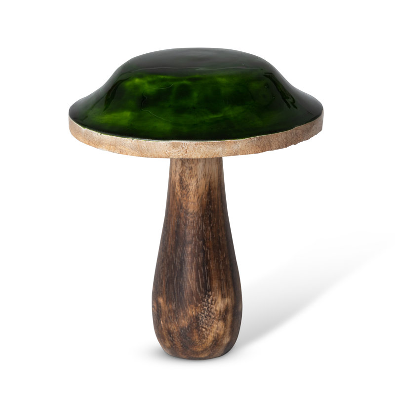 Champignon en bois laqué forêt