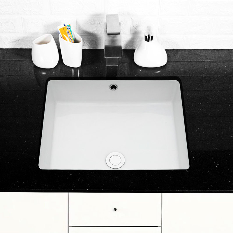 Generous Ceramic Rectangular Bathroom Sink - Undermount Version Acid Resistance With Feature