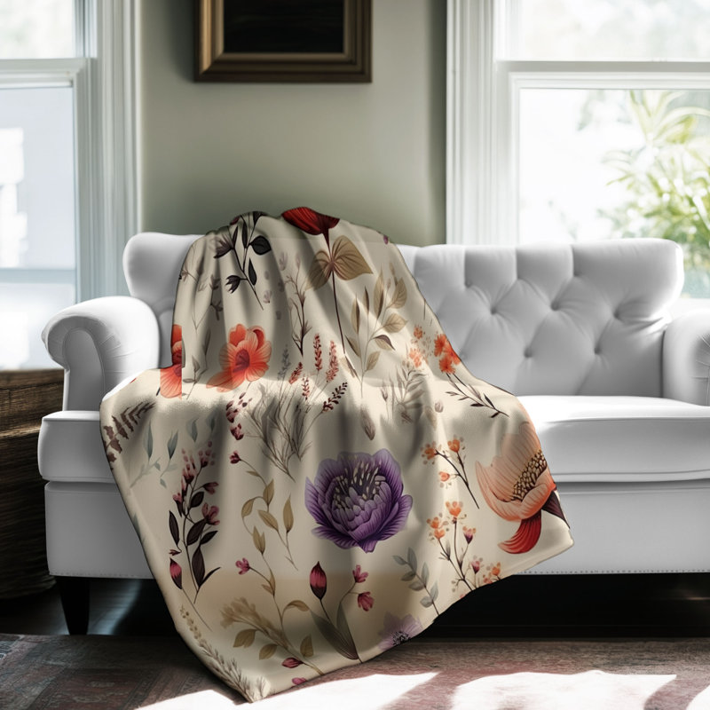 Gentle Botanics - 1 Piece Premium Sherpa Blanket, Queen