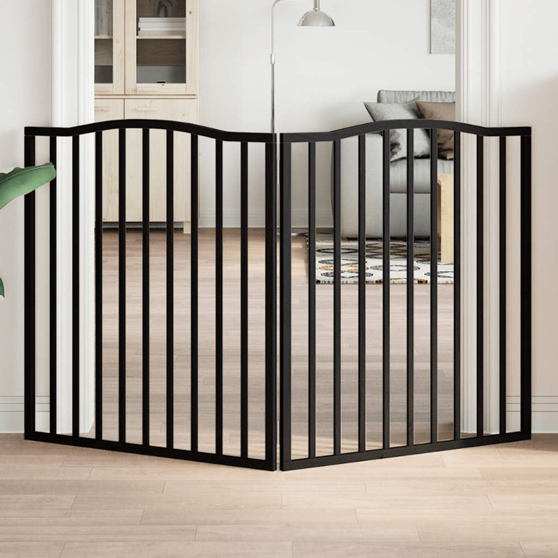 Tetlin Solid Wood Dog House Door, 90cm H x 160cm W x 2cm D, Black