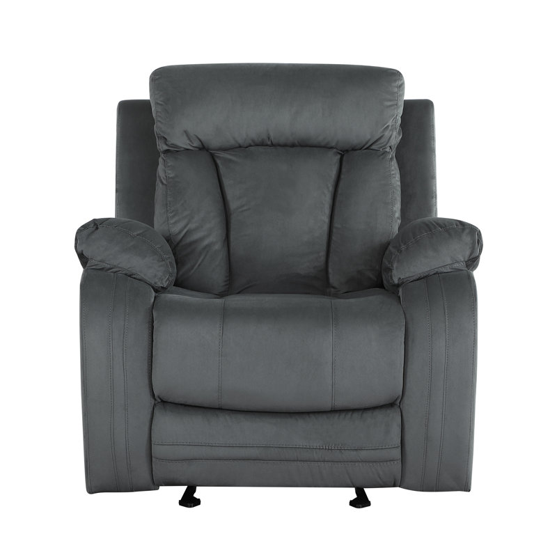 Reclining Transitional Microfiber Fabric Chair, Gray