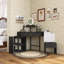 Ensemble de coiffeuse triangulaire avec station de charge et armoire de rangement amovible-750754026