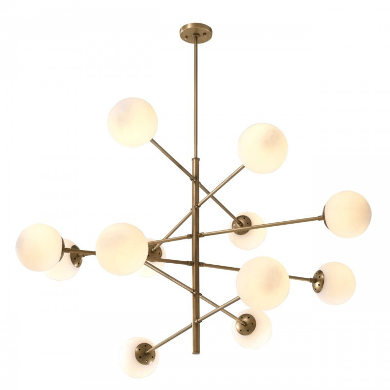 Lustre Edeltrudis Light Tortora, Blanc, 24 po de largeur x 20 po de hauteur, Nickel satiné