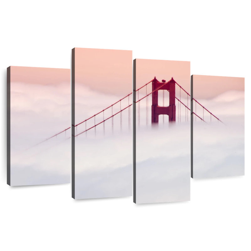 Lilie brouillard couvert Golden Gate Bridge, H 42 po x l 68 po