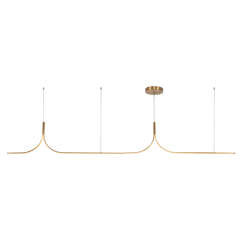 Thread 10-ft Gold dimmable LED Linear Pendant, 10-ft, Brushed Gold-UNV-010