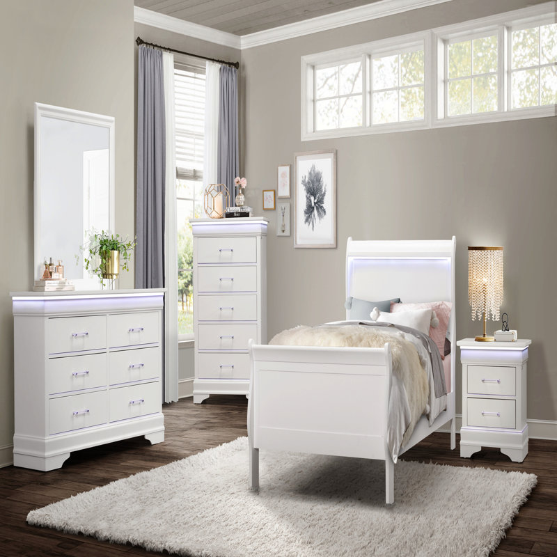 Commode blanche avec DEL, Blanc