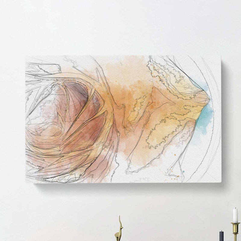 A Golden Yellow Rose In Abstract - Wrapped Canvas Print, 50cm H x 76cm W x 3cm D