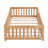 Full Size Floor Bed With Door,Solid Wood Platform Bed Frame With Fence,Suitable For Children,Pine Wood,Natural