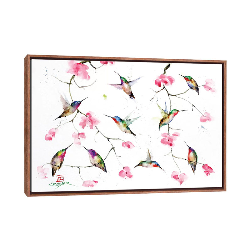 Rassemblement de colibris par Dean Crouser, reproduction d’art, H 18 po x l 26 po x P 1,5 po, Pas de tapis