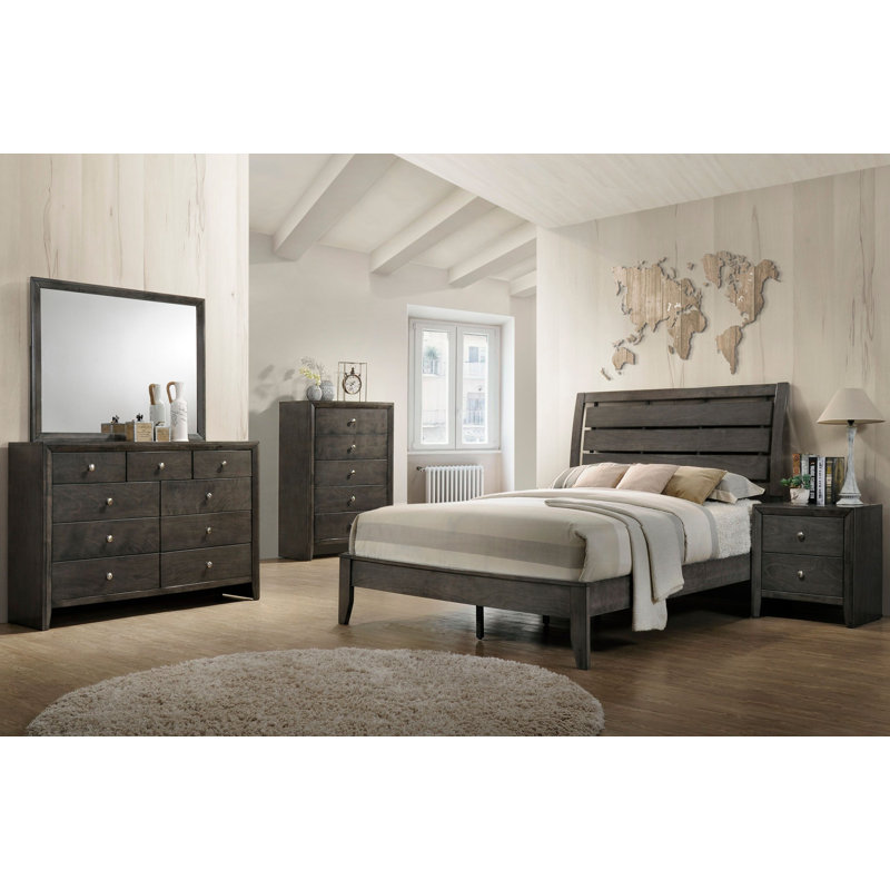 Ensemble de chambre à coucher Rodericus, Grand, gris