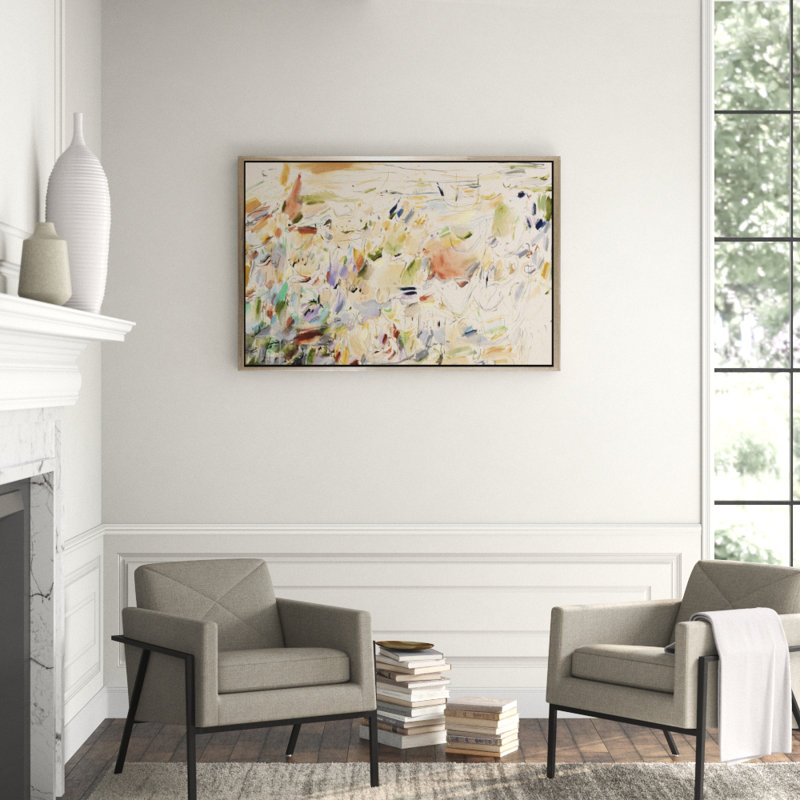 Field Of Blooms Painting, Black Framed