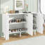 Chausse-pieds minimaliste avec 5 pieds en bois massif, buffet Hardeman avec tablettes réglables et grand rangement pour portes de salon-590308366