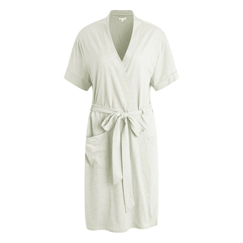 Peignoir en molleton à motif de molleton pour fille / femme Rolande, M, Blanc