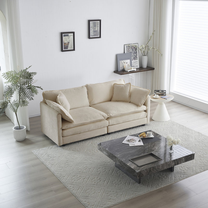 Canapé modulaire Free Free, tissu modulaire en chenille confortable, canapé modulaire, chenille beige, 2