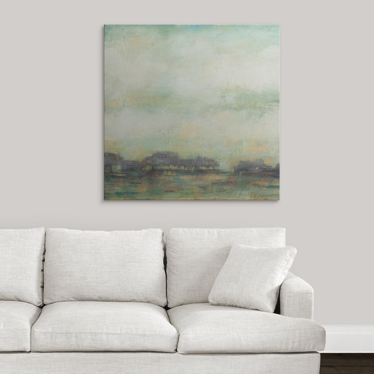 « i » jennifer de la peinture, reproduction d’art Treeline Sunrise, H 35 po x l 35 po x P 1,5 po, Toile