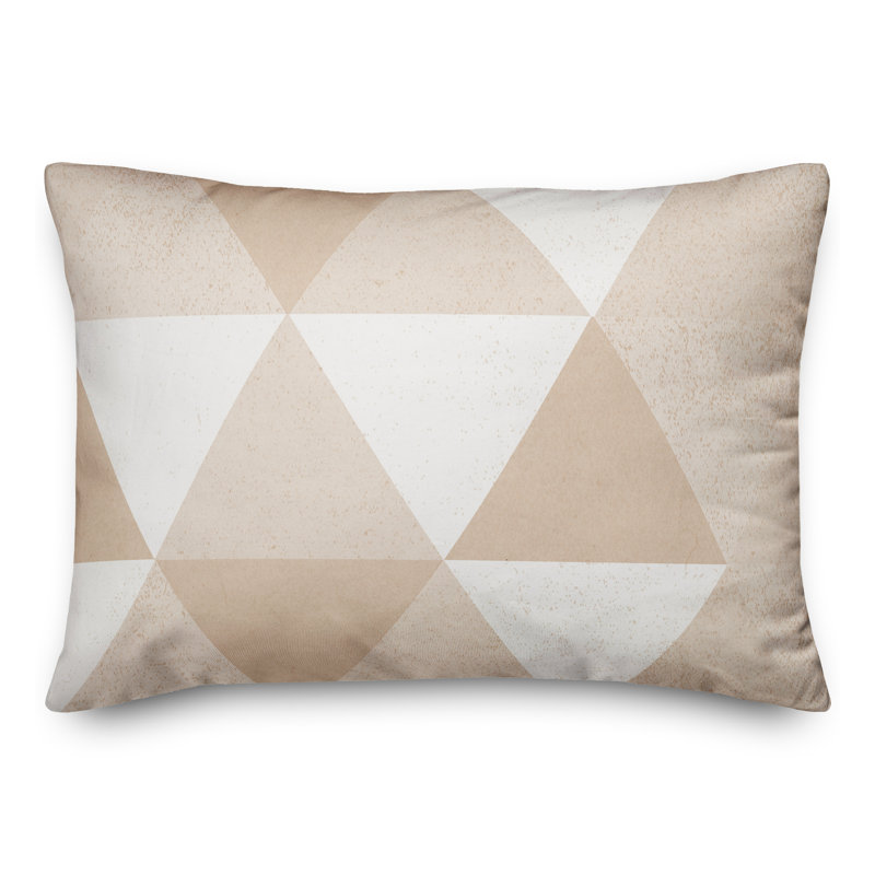 Collection 2 Modern Tri-Block Geometric Lumbar Pillow, Tan, Geometric 1