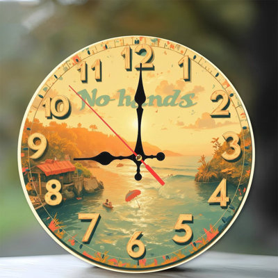 Horloge murale Sunset Beach Ocean NoHands