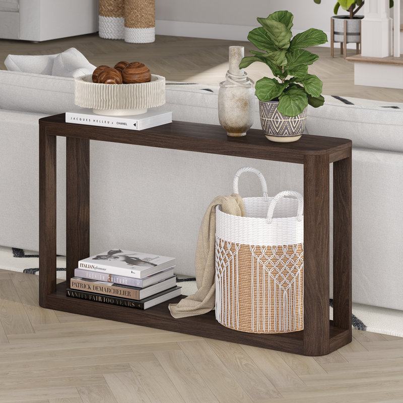Stellan 52" Wide Rectangular Console Table, Alder Brown