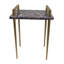 Table de bout en pierre Amethyst avec pieds en laiton, 16 x 12 x 22