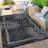 Outdoor Waterproof Reversible Rug – Modern Black & Grey Plastic Patio Mat, UV & Fade Resistant, Non-Slip, Portable, Easy Clean – For Garden, Patio, Deck, Poolside, Picnic – 8x10ft-1773513065-1773513071