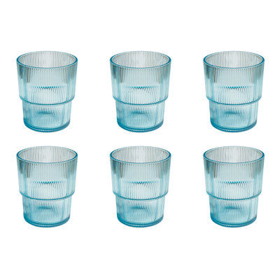 Fine Ribbed Acrylic Drinking Glass