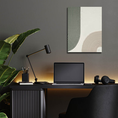 Art mural en verre Ivy Bronx «Embrace 3 Green C» par Mike Schick
