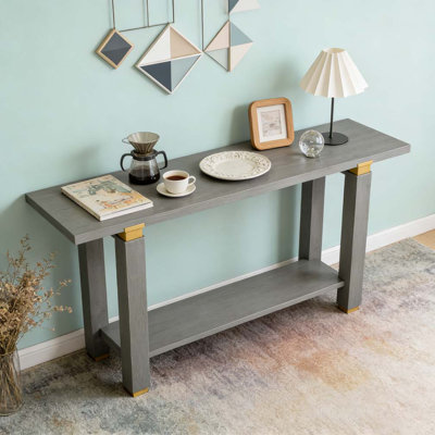 Console 62,2 "Modern Minimalist Console, table d'entrée en bois massif