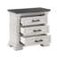 Table de chevet transitionnelle blanc antique - Armoire de rangement 3 tiroirs 3 fonctions