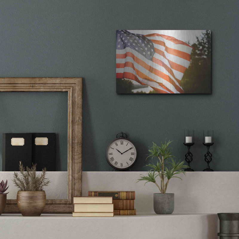 «God Bless America» par Epic Portfolio, art mural en métal, H 12 po x l 16 po
