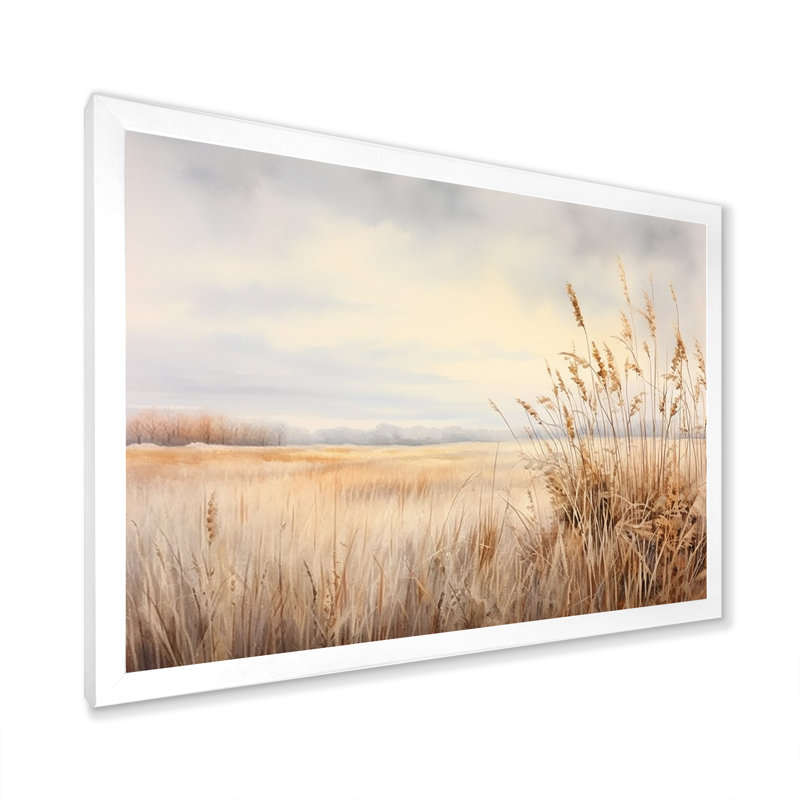 Prairie Peacefulness Meadows II sur toile, H 16 po x l 32 po x P 1 po, Cadre simple blanc