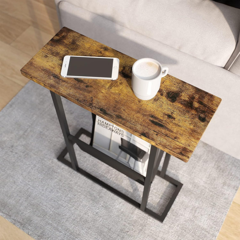 Holifield Side Table with Storage, Black, Brown