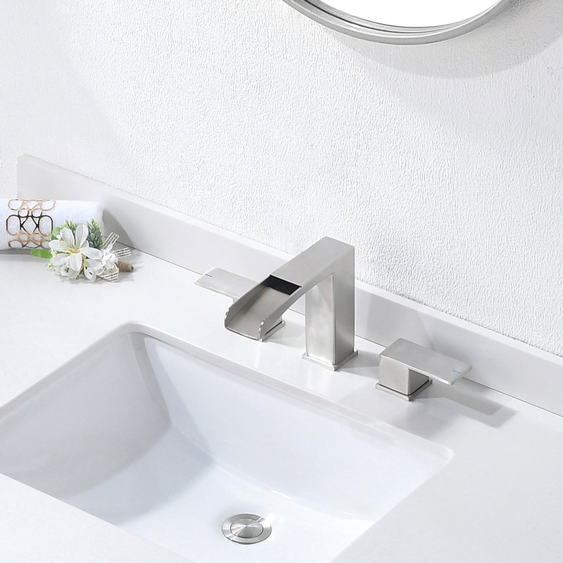 2-handle Bathroom Faucet with Drain Assembly, Brushed Nickel