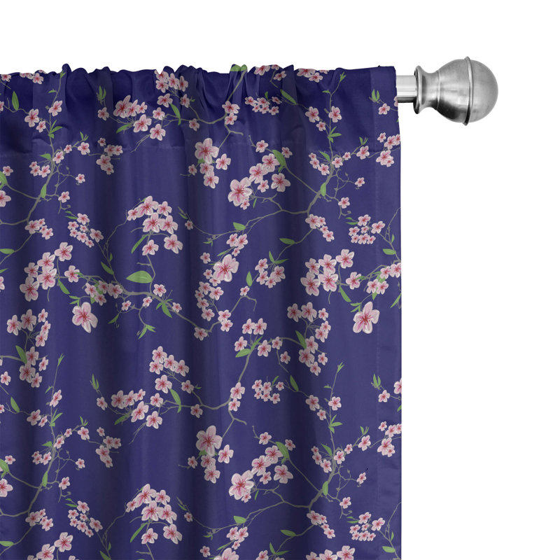 Japanese Semi-Sheer Rod Pocket Curtain Panels, 28" x 84"