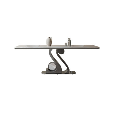 Microcrystalline Stone Stainless Steel White Dining Table