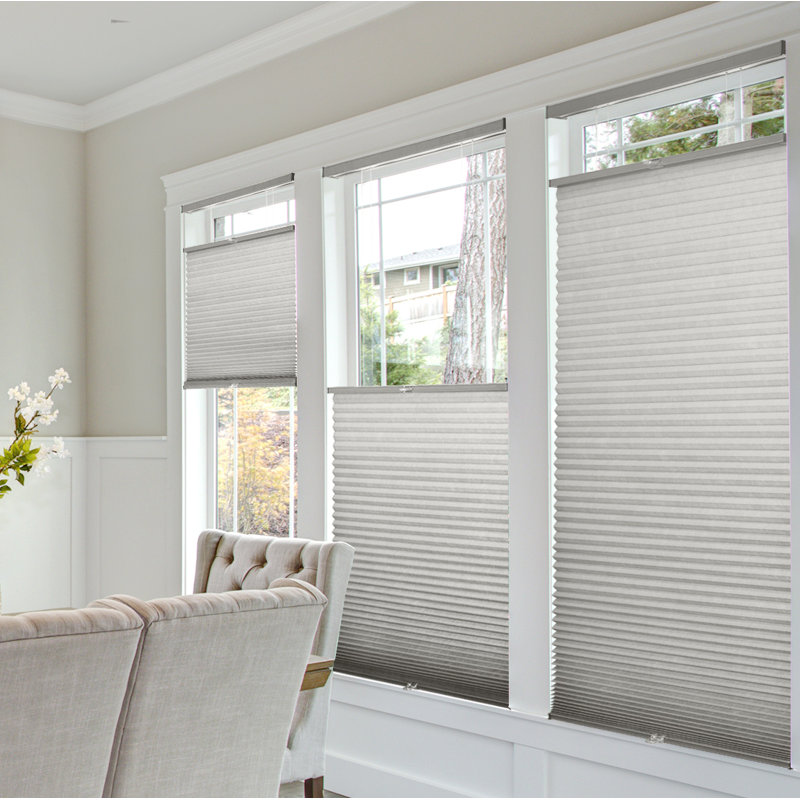 Semi Sheer Cellular Shade, Gray, 28"W x 48"L