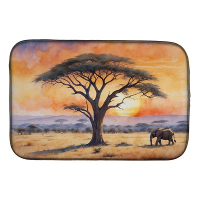 Tapis de vaisselle Elephants Savanna Sunrise