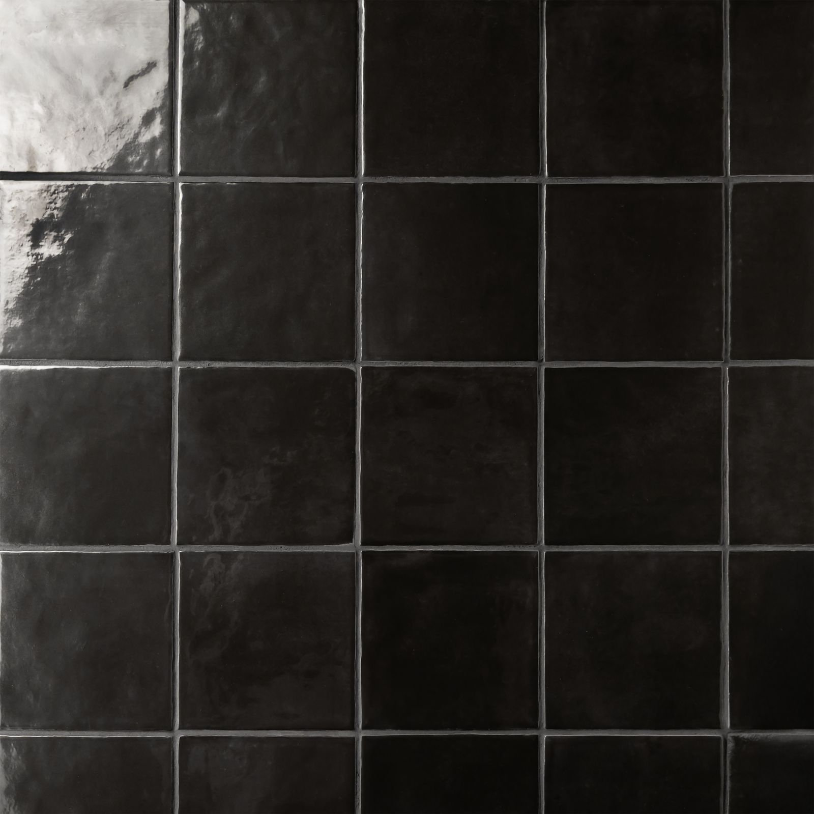 Cloe 5 in. x 5 in. Handmade-Look Ceramic Wall Glossy Subway Tile, Black