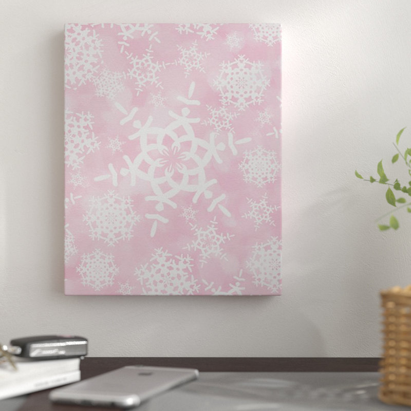 « snow flurries », reproduction rose, H 10 po x l 8 po, Toile tendue