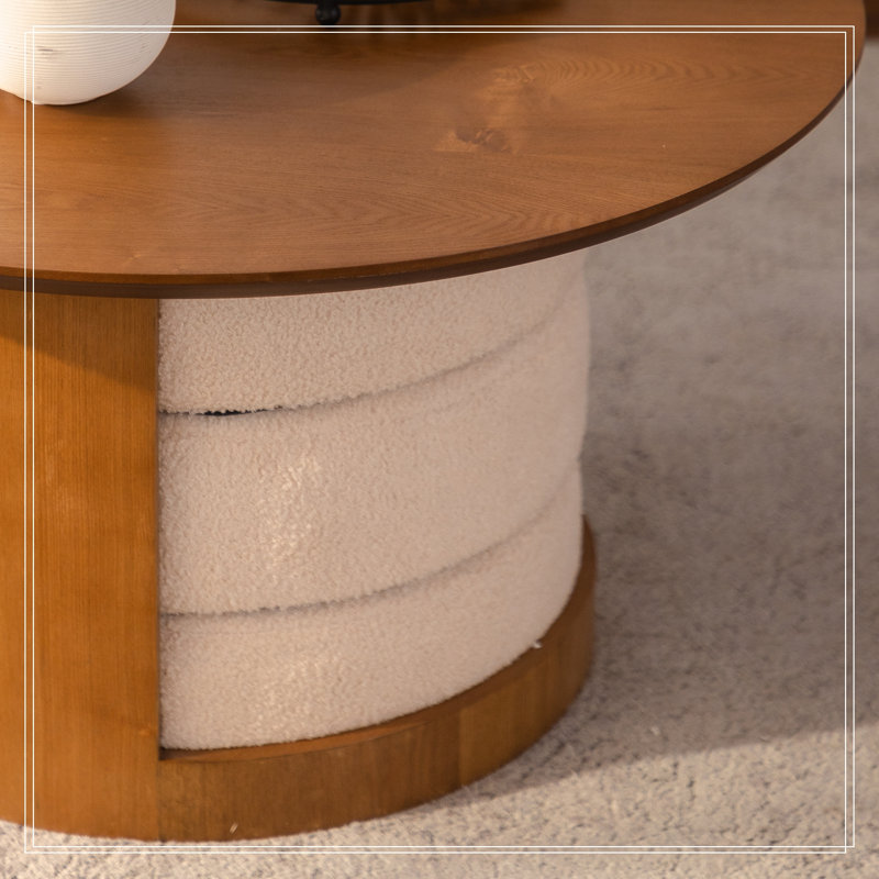 Ensemble de 3 tabourets gigognes ronds en bois Bundella