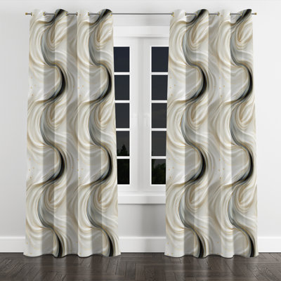 Glamour or et marbre blanc perle Opulence I - Rideau à œillets Glam - Velours obscurcissant - 1 panneau