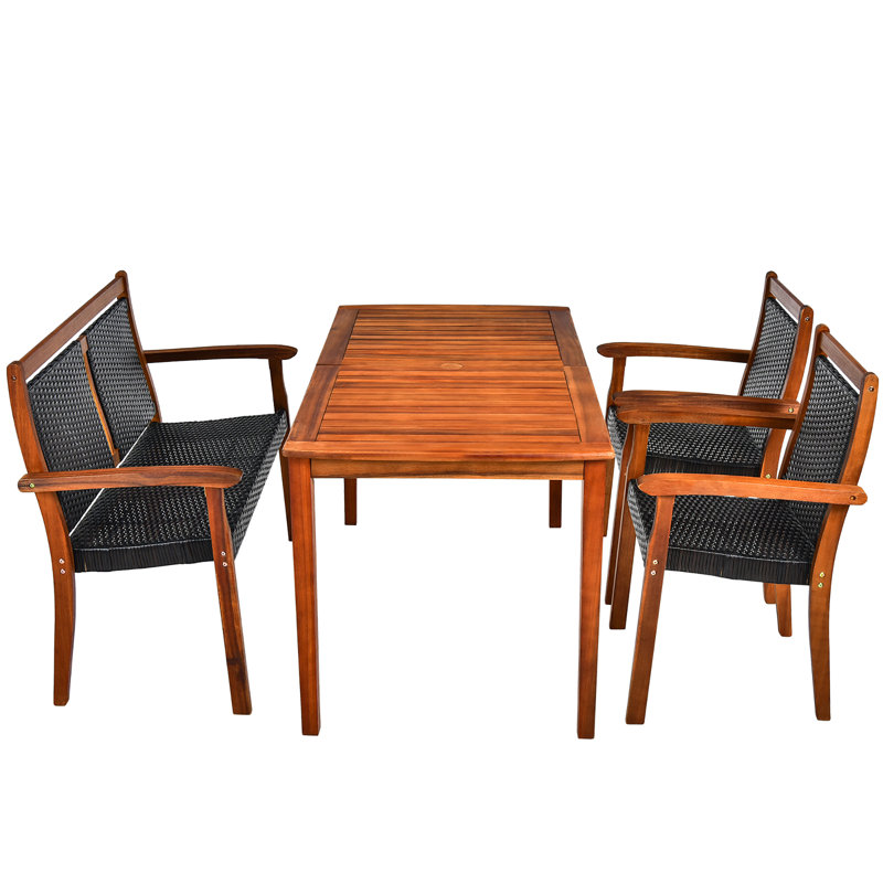 Ensemble de chaises de salle à manger en rotin 4 pièces Red Barrel Studio®