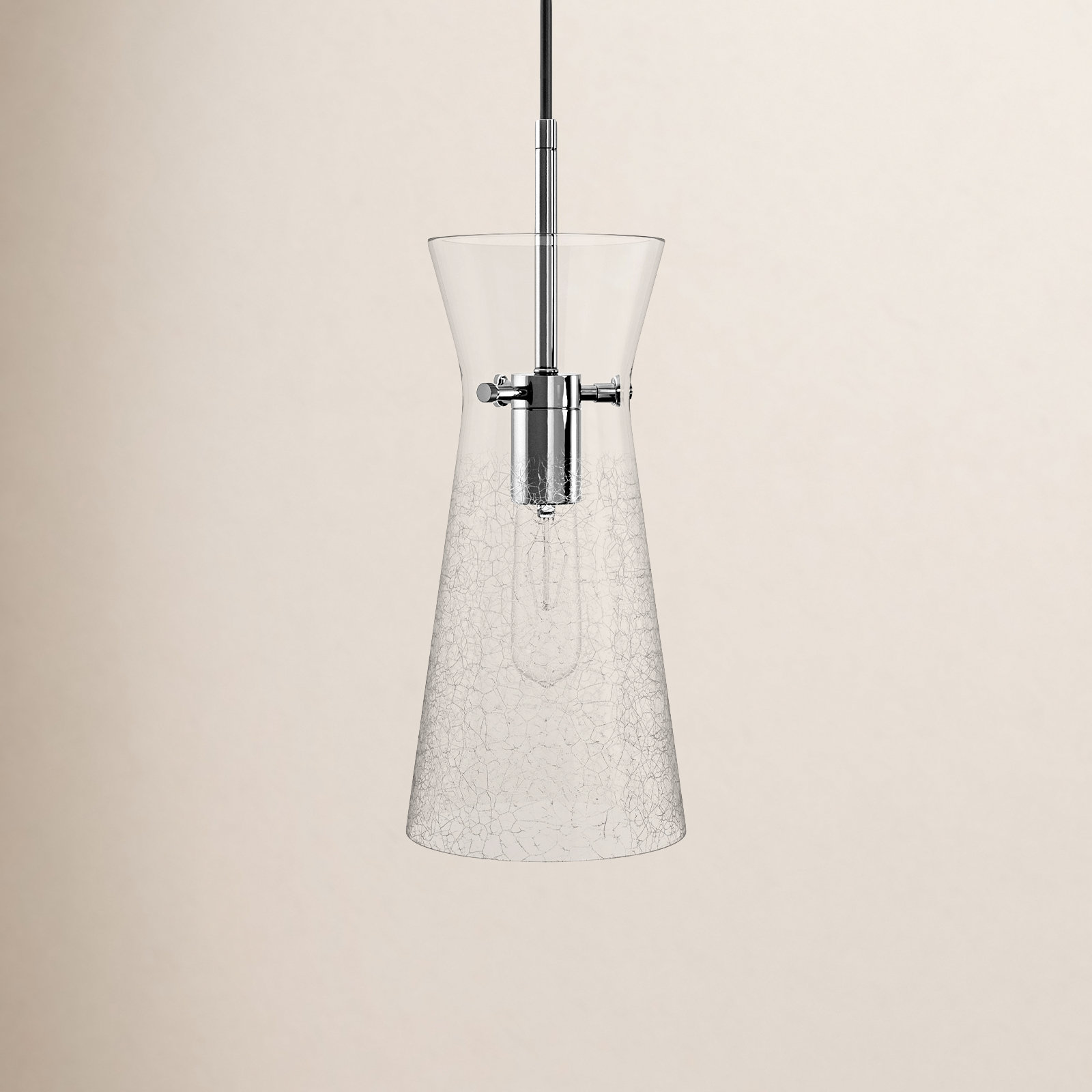 Tisha Single Light Cone Pendant, Silver