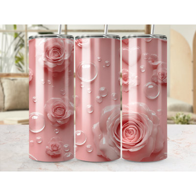 Choose Handmade Tumblers 591ml Vacuum Insulated Stainless Steel (18/8) Travel Tumbler with Straw